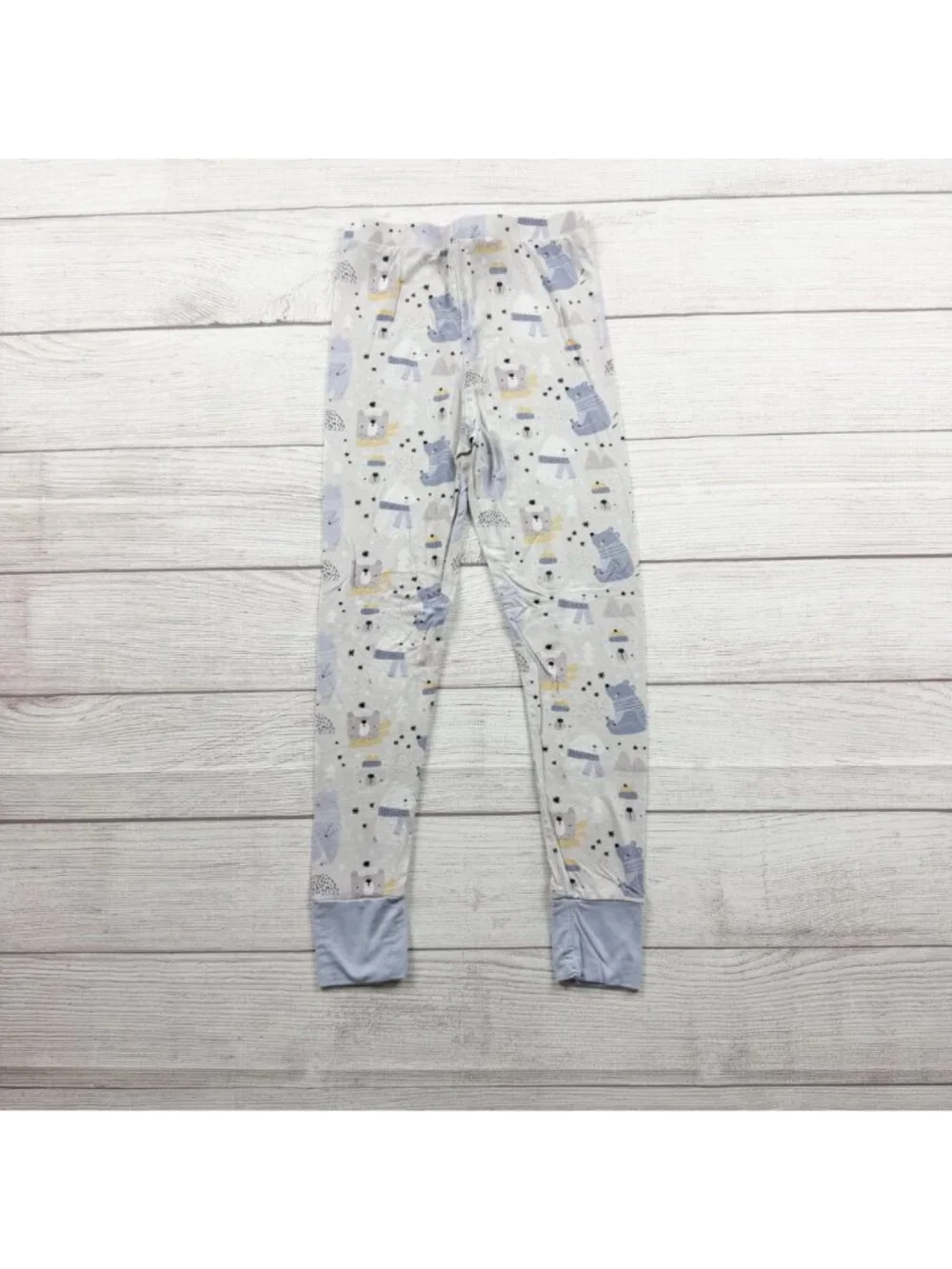 Kiki + Lulu Kids Blue Pajama Set Winter Bear Print Snug Fit Bamboo Viscose 5-6